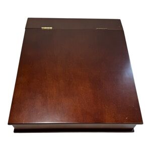 Vtg The Bombay Company Writer's Edge Portable Desk Multi Use Wooden Storage Box